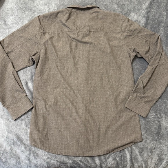 prAna Men's Long Sleeve Button-Up Size L Brown Plaid Lightweight Shirt Fishing - Picture 2 of 9